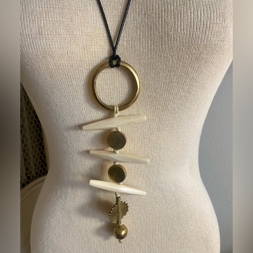 Lala Salama Huru Necklace Brass Reclaimed Upcycled Horn Traditional Kenya